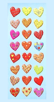 Softy Stickers bunt, Herzen-Designs buntmix ( II )